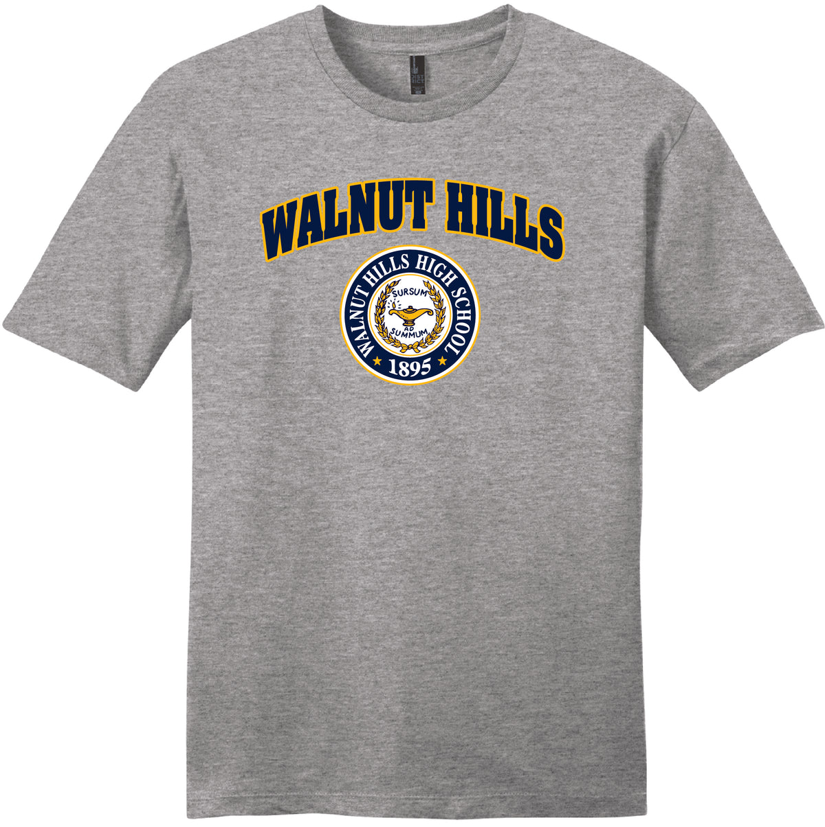 Grey SS Walnut Hills Tee with Logo
