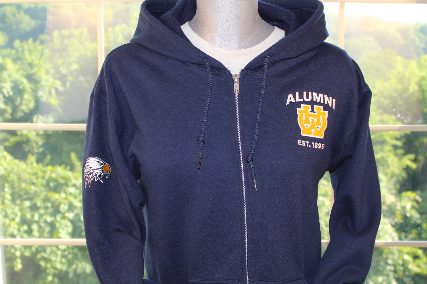 Alumni Full Zip Navy Embroidered Hoodie