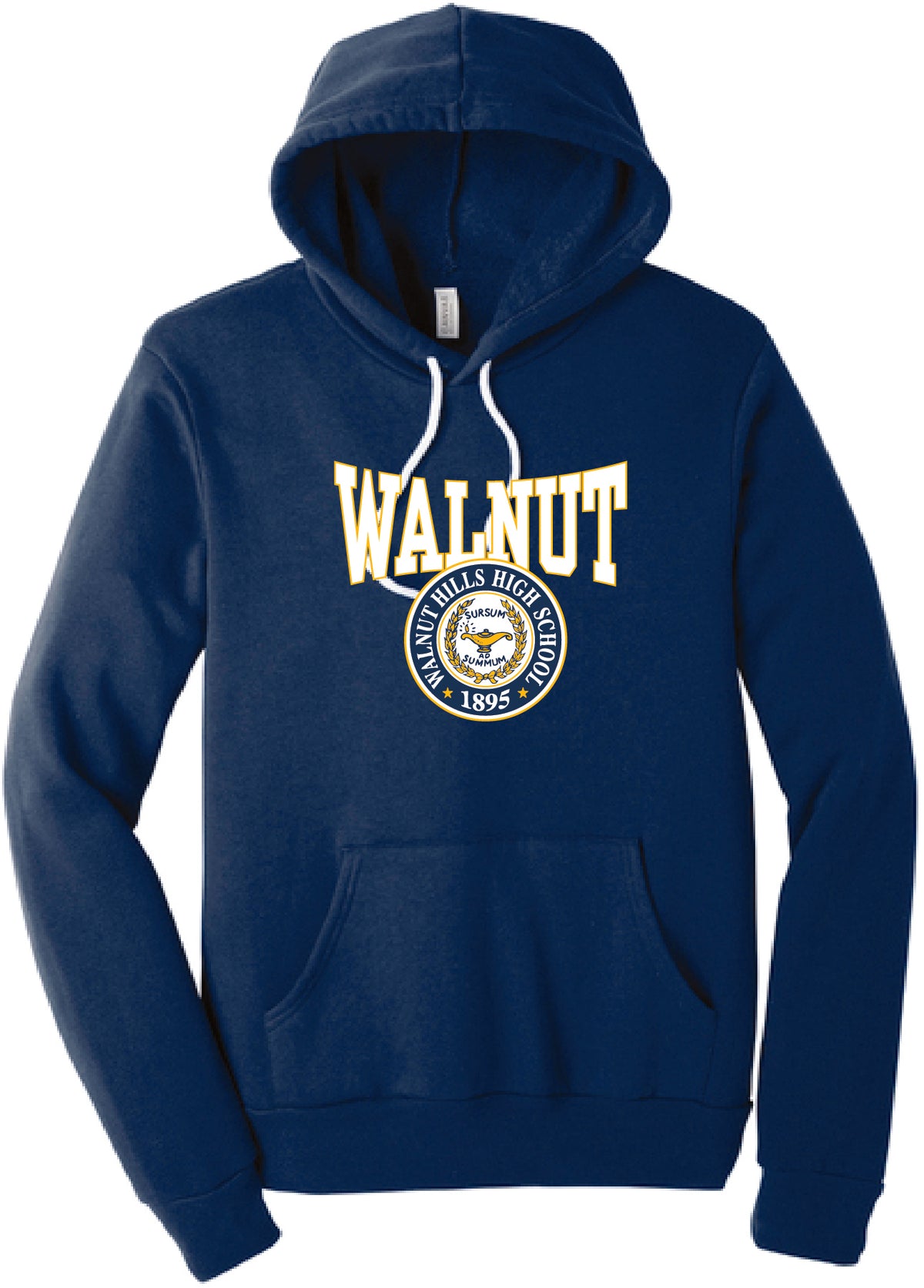 Navy Walnut with School Seal Hoodie