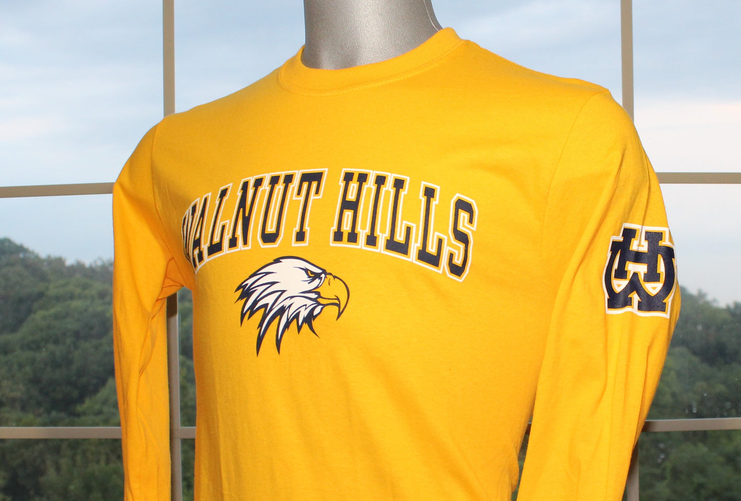 Gold LS Eagle Tee -WH on arm