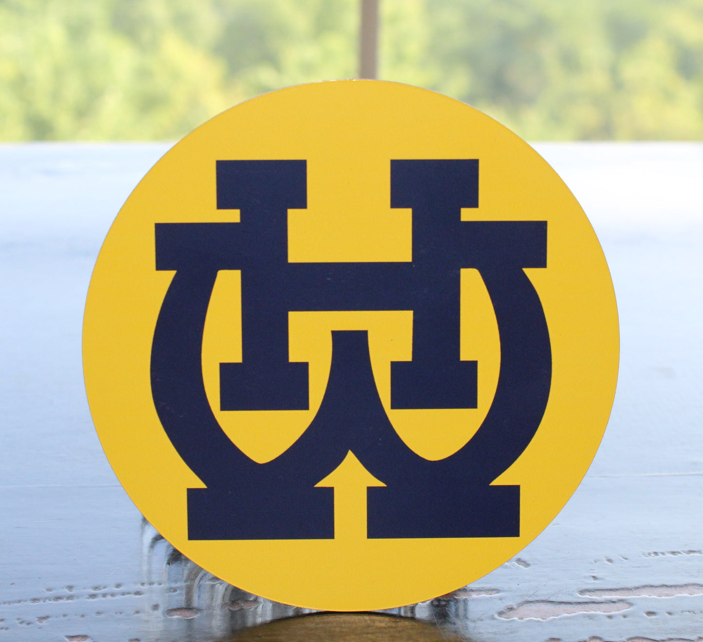 Gold "WH" Car Magnet