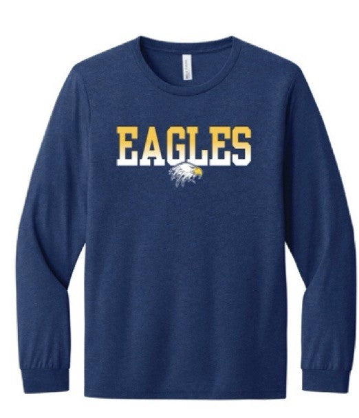 Eagles Fade Long Sleeve Navy Tee