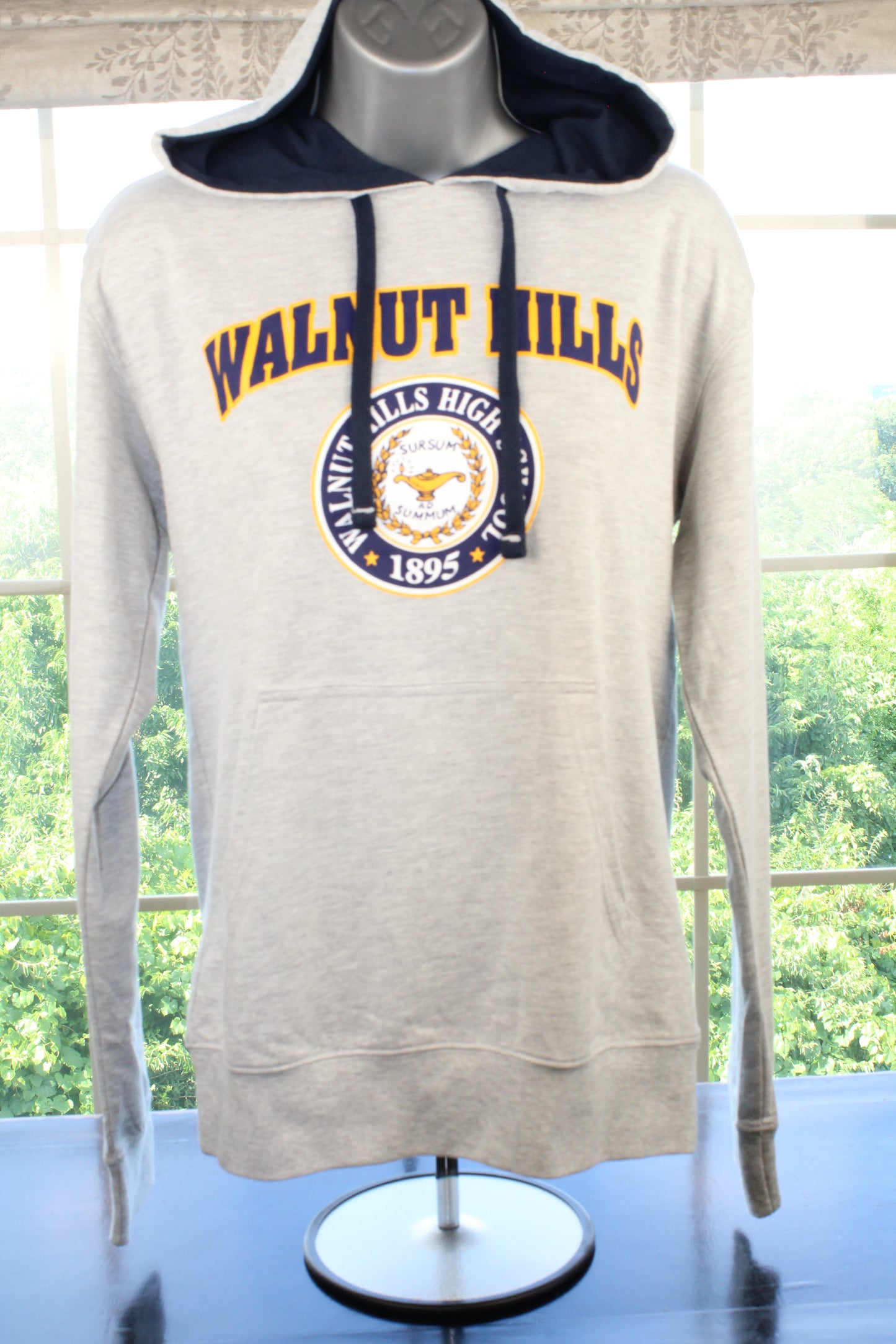 LIght Grey Shirt Hoodie with Walnut Logo