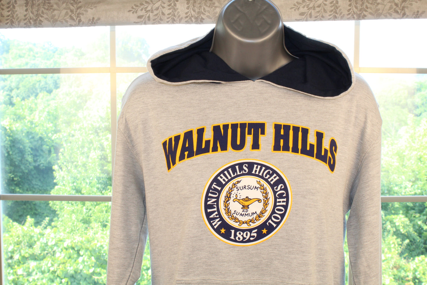 LIght Grey Shirt Hoodie with Walnut Logo