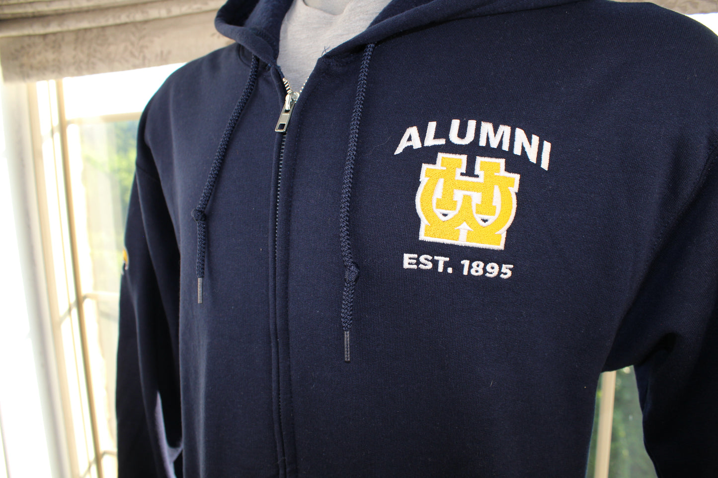 Alumni Full Zip Navy Embroidered Hoodie