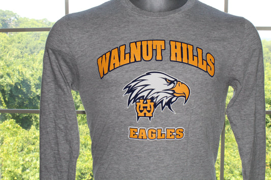 Grey LS Eagle Tee - Logo on Back