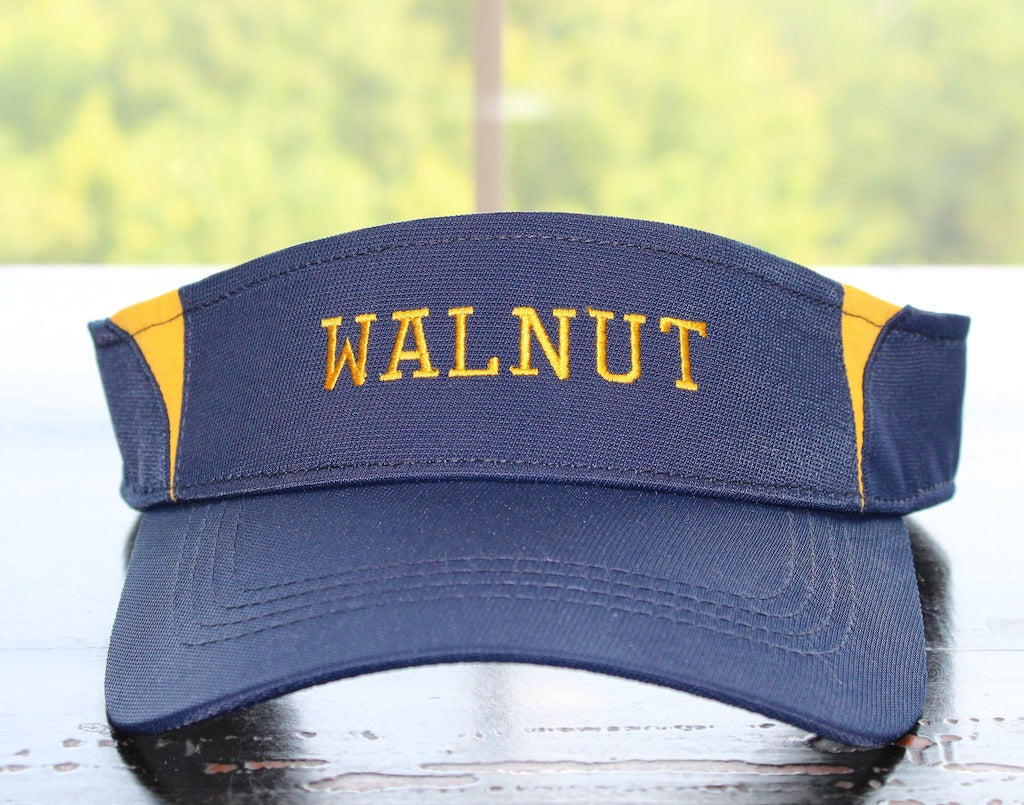 Walnut Adjustable Visor - Navy Blue & Gold