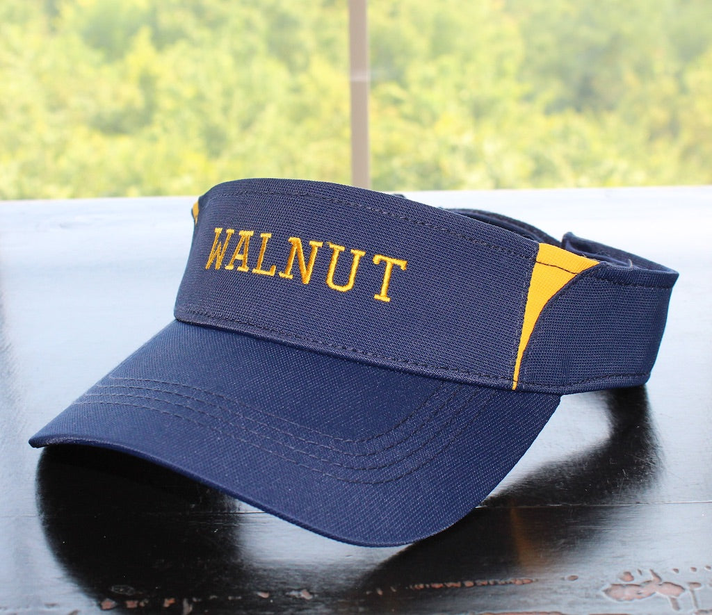 Walnut Adjustable Visor - Navy Blue & Gold